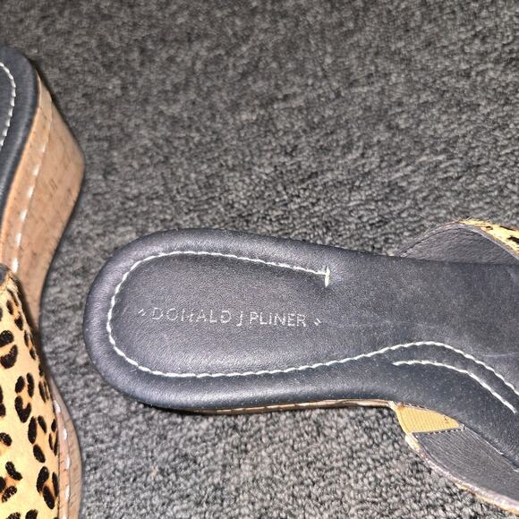 Donald J Pliner Leopard Print Cork Wedge Sandals Size 8 – NWT, Chic, On-Trend - Picture 3 of 7